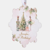 Whimsical Winter Onederland gouden folie sneeuwvlo Ornament Kaart (Links)