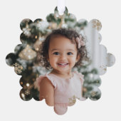 Whimsical Winter Onederland gouden folie sneeuwvlo Ornament Kaart (Achterkant)