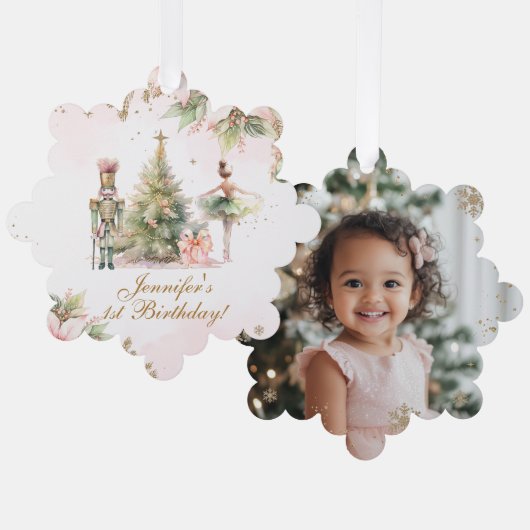 Whimsical Winter Onederland gouden folie sneeuwvlo Ornament Kaart (Voorkant / Achterkant)