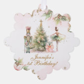 Whimsical Winter Onederland gouden folie sneeuwvlo Ornament Kaart (Voorkant)