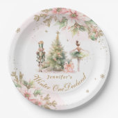 Whimsical Winter Onederland Pastel roze verjaardag Papieren Bordje (Voorkant)