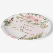 Whimsical Winter Onederland Pastel roze verjaardag Papieren Bordje (Gekanteld)