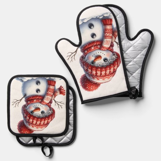 Whimsical Winter Ovenwant & Pannenlap Set (Voorkant / Achterkant)