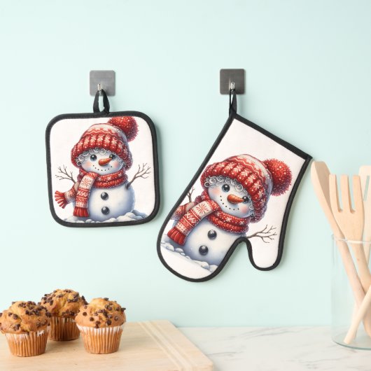 Whimsical Winter Ovenwant & Pannenlap Set (Insitu(Ophanging))