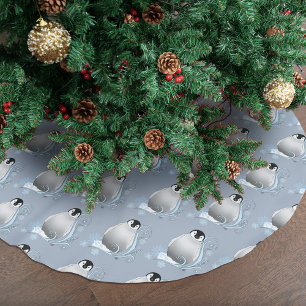 Whimsical Winter Pinguïn Art Nouveau Sneeuwvlokken Kerstboom Rok
