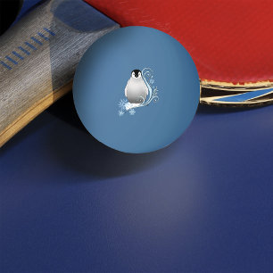 Whimsical Winter Pinguïn Art Nouveau Sneeuwvlokken Pingpongbal