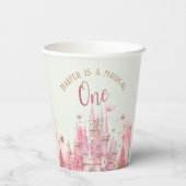 Whimsical Winter Prinses Sprookje Eerste Verjaarda Papieren Bekers (Achterkant)