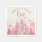 Whimsical Winter Prinses Sprookje Eerste Verjaarda Servet (Voorkant)