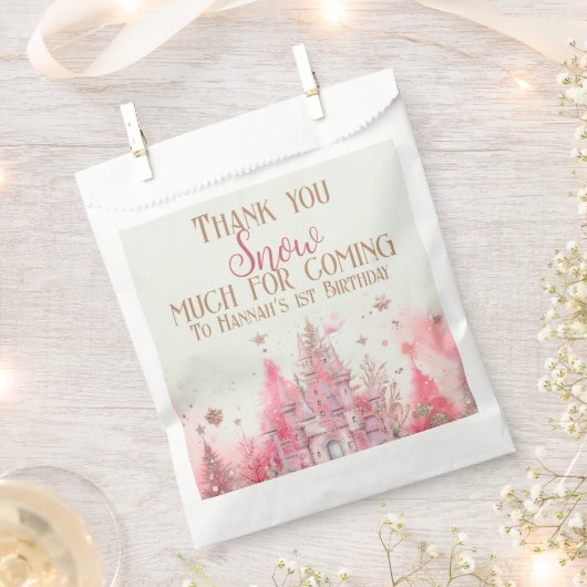 Whimsical Winter Prinses Sprookjesachtige Verjaard Bedankzakje (Geknipt)