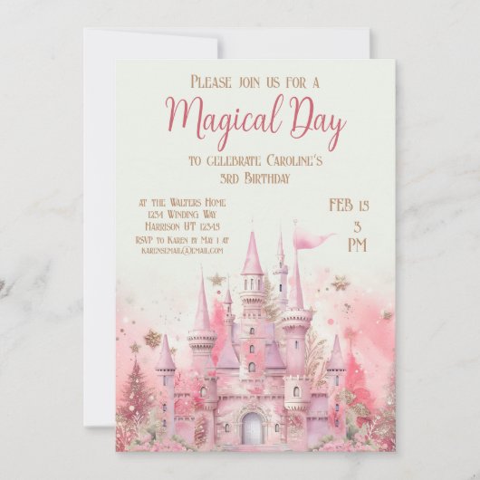 Whimsical Winter Prinses Sprookjesachtige Verjaard Kaart (Voorkant)