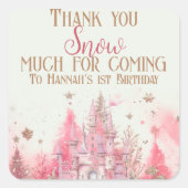 Whimsical Winter Prinses Sprookjesachtige Verjaard Vierkante Sticker (Voorkant)