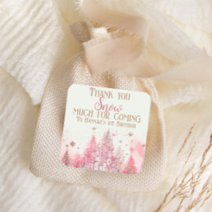 Whimsical Winter Prinses Sprookjesachtige Verjaard Vierkante Sticker