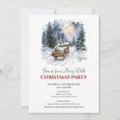 Whimsical Winter Scene Watercolor Christmas Invite Kaart (Voorkant)