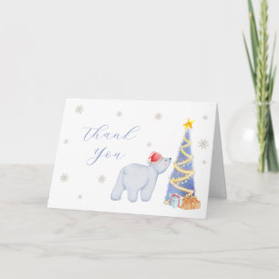 Whimsical Winter Sinterklaas Ijsbeer Baby Shower Bedankkaart