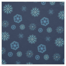 Whimsical Winter Snowflake Pattern Navy Light Blue Stof