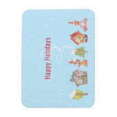 Whimsical Winter Street Holiday Magneet (Verticaal)