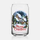 Whimsical Winter Village Snow Wereldbol Blikvorm Glas (Voorkant)