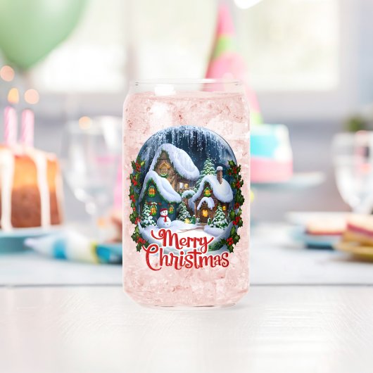 Whimsical Winter Village Snow Wereldbol Blikvorm Glas (Insitu (Verjaardag))