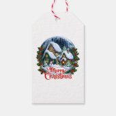 Whimsical Winter Village Snow Wereldbol Cadeaulabel (Achterkant)