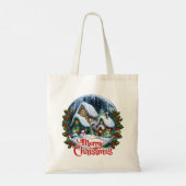 Whimsical Winter Village Snow Wereldbol Tote Bag (Achterkant)