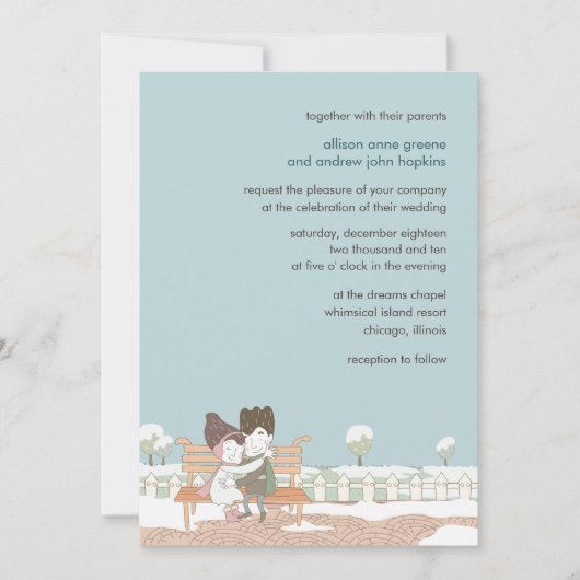 Whimsical Winter Wedding Invitation Card Kaart (Voorkant)