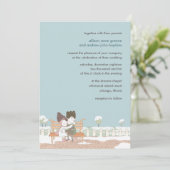 Whimsical Winter Wedding Invitation Card Kaart (Staand voorkant)