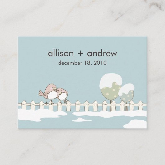 Whimsical Winter Wedding Routebeschrijving Chubby Informatiekaartje (Voorkant)