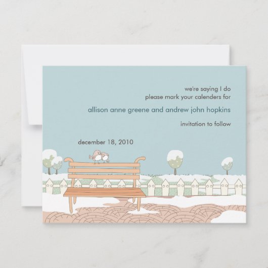 Whimsical Winter Wedding Save the Date Card (Voorkant)