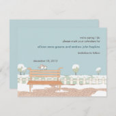 Whimsical Winter Wedding Save the Date Card (Voorkant / Achterkant)