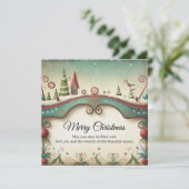 Whimsical Winter Wonderland Frame Feestdagenkaart (Staand voorkant)