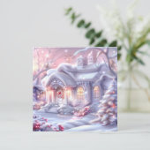 Whimsical Winter Wonderland House Kerstmis Feestdagenkaart (Staand voorkant)