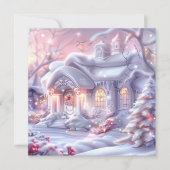 Whimsical Winter Wonderland House Kerstmis Feestdagenkaart (Voorkant)