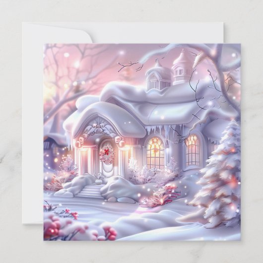 Whimsical Winter Wonderland House Kerstmis Feestdagenkaart (Voorkant)
