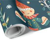 Whimsical Winter Wonderland Kerstmis Cadeaupapier (Rol Hoek)