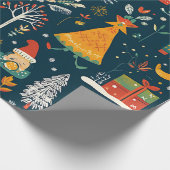 Whimsical Winter Wonderland Kerstmis Cadeaupapier (Hoek)