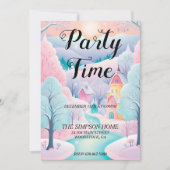 Whimsical Winter Wonderland Kerstuitnodiging Kaart (Voorkant)