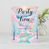 Whimsical Winter Wonderland Kerstuitnodiging Kaart (Staand voorkant)