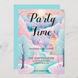 Whimsical Winter Wonderland Kerstuitnodiging Kaart