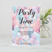 Whimsical Winter Wonderland Kerstuitnodiging Kaart (Staand voorkant)