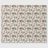 Whimsical Winter Wonderland met  Sneeuwman Cadeaupapier (Vlak)