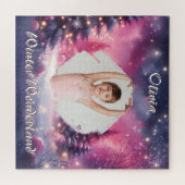 Whimsical Winter Wonderland Photo & Name Legpuzzel (Horizontaal)