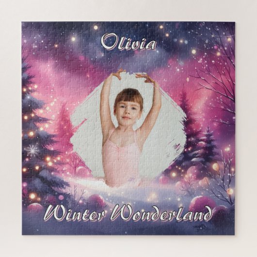 Whimsical Winter Wonderland Photo & Name Legpuzzel (Verticaal)