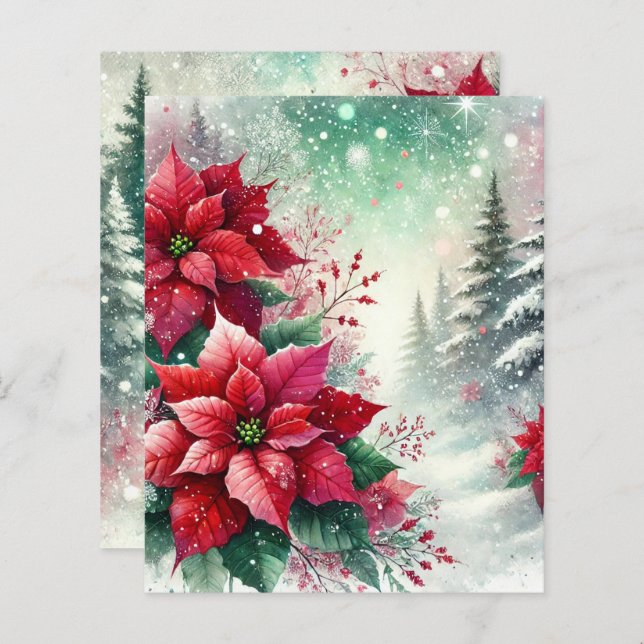 Whimsical Winter Wonderland Poinsettia Scrapbook (Voorkant / Achterkant)