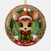 Whimsical Winter Wonderland Woodland Wildlife 🦌🎄 Keramisch Ornament (Voorkant)