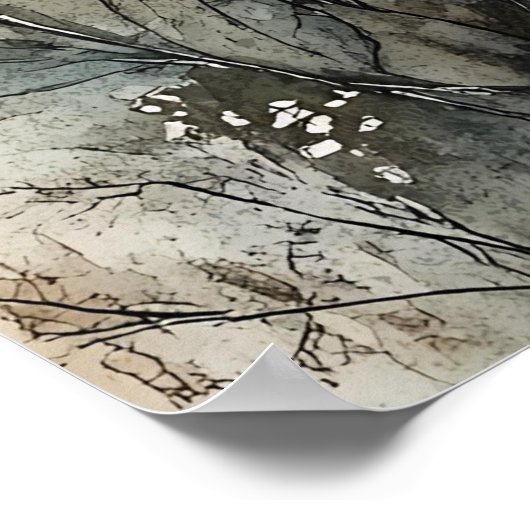 Whimsical Winter Woodland Fairy & Fox Nursery Art Poster (Hoek)