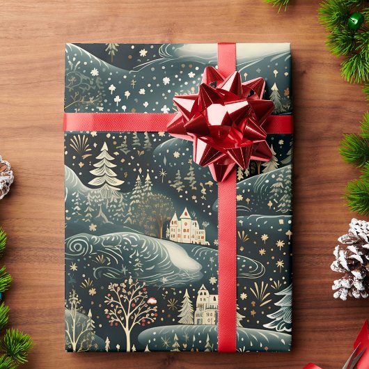 Whimsical Winter Woodland Kerstmis Cadeaupapier