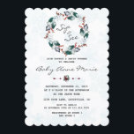Whimsical Winter Wreath Sip & See Baby shower Kaart<br><div class="desc">Uniek ontwerp van de Winter Square-kaart met prachtige waterverf bessen en sneeuwbladeren met een sprankeling,  pijlen met harten als scheidsrechter,  allemaal op een witte achtergrond met zachte sneeuwvlokken. Het gebruik past hulpmiddel aan om uw info toe te voegen. Ga voor overeenkomende objecten naar het Collectie Whimsical Winter Wreate</div>