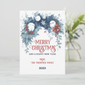 Whimsical Winterwensen & Vogels Kerstvakantie Kaart (Staand voorkant)