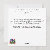 Whimsical Wit Konijn Watering Bloemen Pasen Feestdagenkaart (Achterkant)