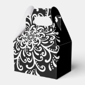 Whimsical wit op zwart bloeiende bruiloft bedankdoosjes (Voorkant Zijde)